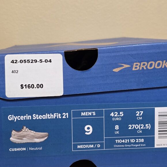 Brooks Glycerin StealthFit 21 Chateau Gray Khaki 110421-1D-238 Men\'s Size 9 main image 7